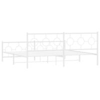 Bedframe met hoofd- en voeteneinde metaal wit 200x200 cm - thumbnail