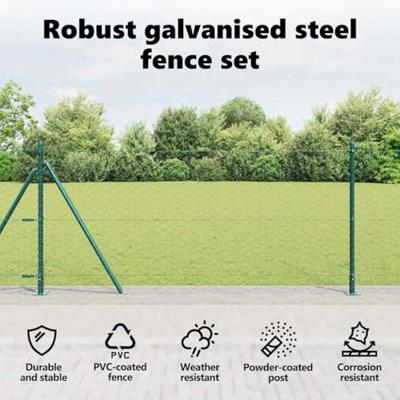 VidaXL Afrasteringspaal groen 25 x 0,8 m (50 mm gaas) staal en pvc