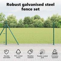 VidaXL Afrasteringspaal groen 25 x 0,8 m (50 mm gaas) staal en pvc - thumbnail