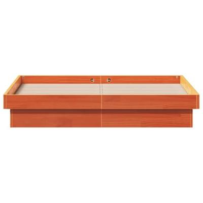 Bedframe met LED massief grenenhout wasbruin 140x190 cm Bedframe met LED massief grenenhout wasbruin 140x190 cm