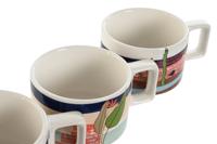 Set van koffiekopjes Home ESPRIT Blauw Groen Roze Lila Metaal Bamboe Dolomite 260 ml - thumbnail