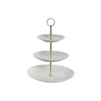 Fruitschaal DKD Home Decor 27 x 27 x 34 cm Porselein Blauw Roze Metaal - thumbnail