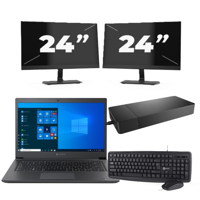 Dynabook Dynabook Tecra A40-G - Intel Core i3-8e Generatie - 14 inch - 8GB RAM - 256GB SSD - Windows 11 Home + 2x 24 inch Monitor - thumbnail