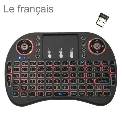 Ondersteuning taal: Franse i8 Air Mouse draadloze achtergrondverlichting toetsenbord met touchpad voor Android TV Box & Smart TV & PC Tablet & Xbox360