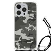 iPhone 14 Pro Doorzichtige Silicone Hoesje Army Light - thumbnail