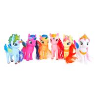 Eenhoorn Speelfiguur met Haar en Draaibaar Hoofd, 14cm - thumbnail