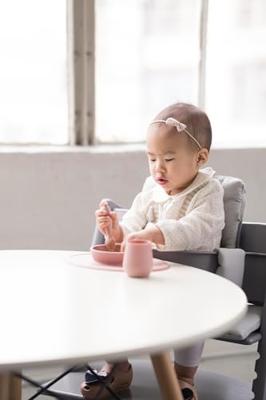 4-delige EZPZ First food-maaltijdset van siliconen roze