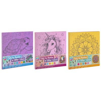 Creative Craft Group Schilderen op nummer glitter canvas, 9dlg. Creative Craft Group Schilderen op nummer glitter canvas, 9dlg.