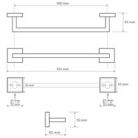 Handdoekhouder Sapho X-Square Hangend 35 cm Chroom Sapho - thumbnail