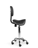 Zadelkruk Office rugleuning hoog harde wielen zw - thumbnail