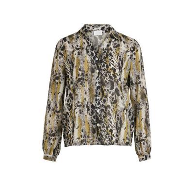 VILA blouse VIJEMO met all over print groen/zwart/wit VILA blouse VIJEMO met all over print groen/zwart/wit