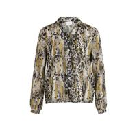 VILA blouse VIJEMO met all over print groen/zwart/wit - thumbnail