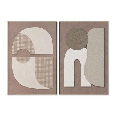 Canvas Home ESPRIT Wit Bruin Modern Stads (2 Stuks) Canvas Home ESPRIT Wit Bruin Modern Stads (2 Stuks)