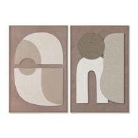 Canvas Home ESPRIT Wit Bruin Modern Stads (2 Stuks) - thumbnail