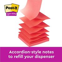 Post-it Super Sticky Z-notes Boost, 90 vel, ft 76 x 76 mm, geassorteerde kleuren, pak van 5 blokken - thumbnail