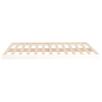 Bedframe massief grenenhout wit 140x190 cm