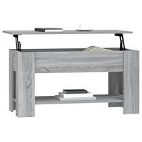 Salontafel 101x49x52 cm bewerkt hout grijs sonoma eikenkleurig - thumbnail