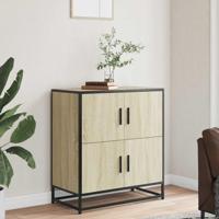 Dressoir 68x35x76 cm bewerkt hout sonoma eikenkleurig - thumbnail