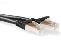 ACT Zwarte 10 meter SFTP CAT6A patchkabel snagless met RJ45 connectoren - thumbnail