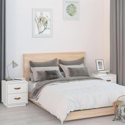 Nachtkastjes 2 st 40x34x45 cm massief grenenhout wit