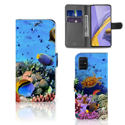 Samsung Galaxy A51 | Telefoonhoesje | Met pasjeshouder | Vissen