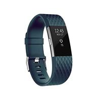 By Qubix - Compatible met Fitbit Charge 2 siliconen bandje - Maat: Large - Grijsblauw - Compatible fitbit bandje - thumbnail
