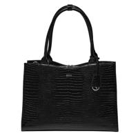 Business Bag crocodile 15.6" laptop tas voor dames -Black - thumbnail