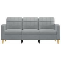 Driezitsbank 180 cm stof lichtgrijs - thumbnail