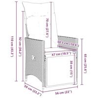 5-delige eetset voor in de tuin met kussens in zwart poly rattan - thumbnail