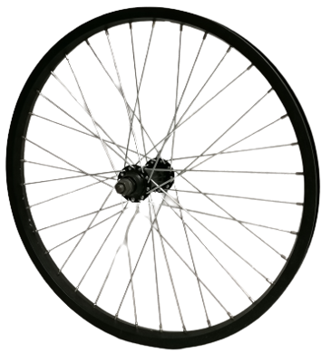 Hzb voorwiel 20 inch etrto 406 aluminium zwart vaste as