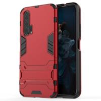 Schokbestendige PC + TPU Case voor Huawei Honor 20 Pro met houder (rood) - thumbnail
