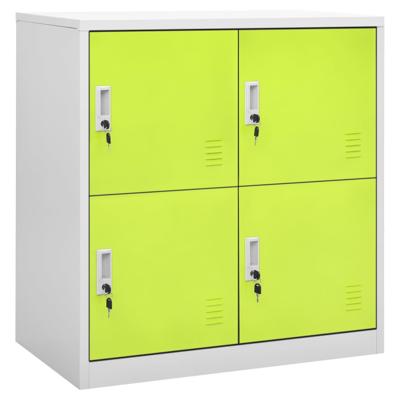 Lockerkast 90x45x92,5 cm staal lichtgrijs en groen