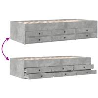 Slaapbank met lades zonder matras 90x190 cm betongrijs - thumbnail