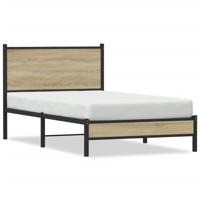 Bedframe zonder matras metaal sonoma eikenkleurig 100x200 cm - thumbnail
