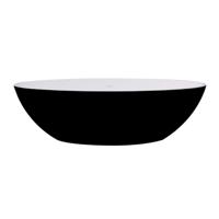 Best Design Vrijstaand Bad Solid Surface 180 x 85 cm Bicolor Mat Zwart/Wit - thumbnail