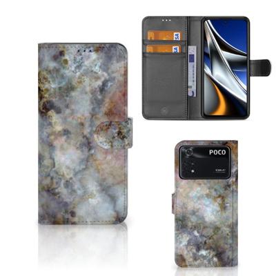 Xiaomi Poco X4 Pro 5G | Bookcase | Marmer Grijs Xiaomi Poco X4 Pro 5G | Bookcase | Marmer Grijs