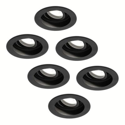 Set van 6 Laredo LED inbouwspots - GU10 4 Watt 345 Lumen - 6500K daglicht wit - Dimbaar - verzonken - Rond - Kantelbaar - IP20 Voor binnen - Zwart Set van 6 Laredo LED inbouwspots - GU10 4 Watt 345 Lumen - 6500K daglicht wit - Dimbaar - verzonken - Rond - Kantelbaar - IP20 Voor binnen - Zwart