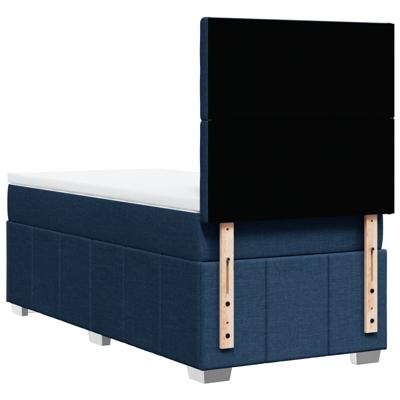 Boxspring met matras stof blauw 100x200 cm - thumbnail