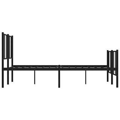 Bedframe met hoofd- en voeteneinde metaal zwart 140x190 cm