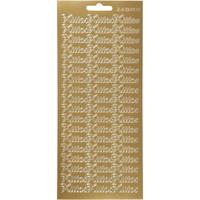 Creativ Company Stickers, kiitos, vel 10x23 cm, goud, 1 vel - thumbnail