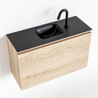 MONDIAZ OLAN 80cm toiletmeubel washed_oak. LEX wastafel urban midden 1 kraangat - thumbnail