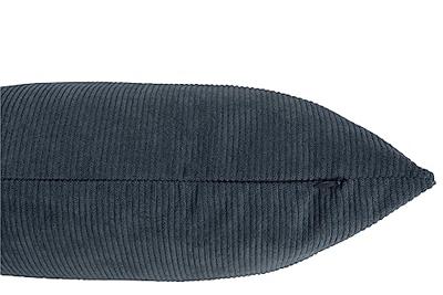 J-Line kussen Rib Vierkant - fluweel - grijsblauw