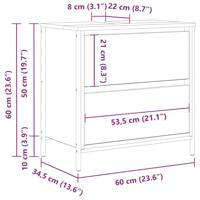 Badkamerkast met lades 60x34,5x60 cm zwart eikenkleurig - thumbnail
