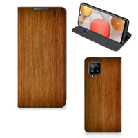 Samsung Galaxy A42 Book Wallet Case Donker Hout - thumbnail