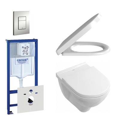 Villeroy & Boch O.Novo toiletset - inclusief inbouwreservoir - softclose & quickrelease zitting - bedieningsplaat verticaal/horizontaal chroom mat 0720002/0729205/0124162/0124182/ Villeroy & Boch O.Novo toiletset - inclusief inbouwreservoir - softclose & quickrelease zitting - bedieningsplaat verticaal/horizontaal chroom mat 0720002/0729205/0124162/0124182/