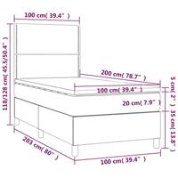 Boxspring met matras en LED stof crèmekleurig 100x200 cm - thumbnail