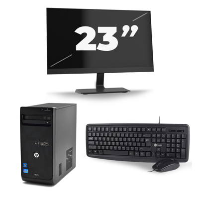 HP Pro 3400 Micro Tower - Intel Core i7-3e Generatie - 16GB RAM - 256GB SSD - Windows 10 + 1x 23 inch Monitor