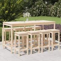 9-delige Tuinbarset massief grenenhout - thumbnail