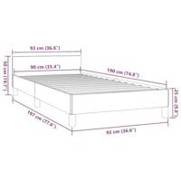 Bedframe met hoofdeinde stof zwart 90x190 cm - thumbnail