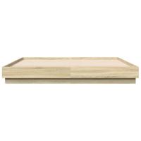 Bedframe bewerkt hout sonoma eikenkleurig 200x200 cm - thumbnail